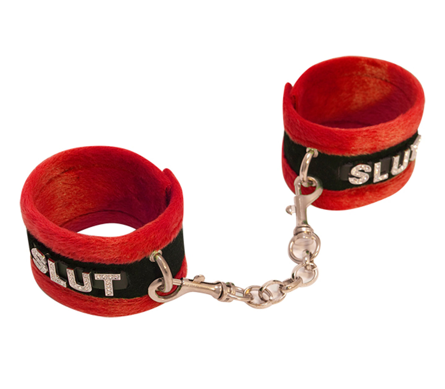 Fluffy Slut Wrist Restraints Red - Club X